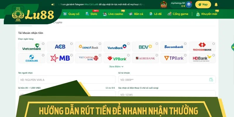 Hướng dẫn rút tiền hoàn hảo để nhanh chóng nhận thưởng
